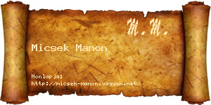Micsek Manon névjegykártya